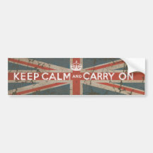 Mantenha a calma e continue com bandeira BRITÂNICA Adesivos