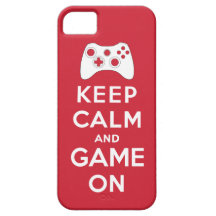 Mantenha a calma e o jogo sobre capas de iPhone 5 Case-Mate