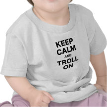 Mantenha a calma e pesque-a à linha sobre t-shirts
