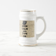 Mantenha a calma & o tipo sobre caneca
