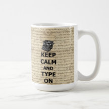 Mantenha a calma & o tipo sobre caneca