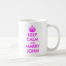 Mantenha caneca calma e do casado de John