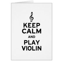 Mantenha o violino da calma e do jogo cartão
