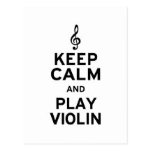 Mantenha o violino da calma e do jogo cartoes postais