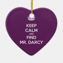 Mantenha Sr. Darcy Jane Austen calmo e do achado Enfeites Para Arvore De Natal