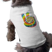 Mão da paz da tintura do laço roupa para cães