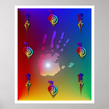 Mão de Reiki Posters