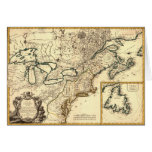 Mapa 1778 de Canadá e dos Estados Unidos Cartao