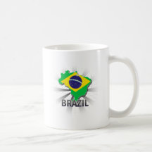 Mapa 2,0 da bandeira de Brasil Caneca