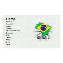 Mapa 2,0 da bandeira de Brasil Cartoes De Visitas