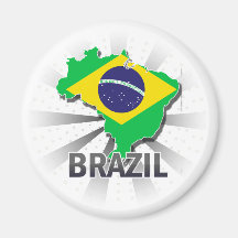 Mapa 2,0 da bandeira de Brasil Imã
