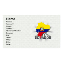 Mapa 2,0 da bandeira de Equador Cartões De Visita