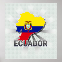 Mapa 2,0 da bandeira de Equador Poster