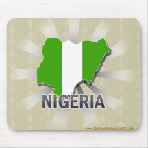 Mapa 2,0 da bandeira de Nigéria Mouse Pad