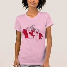 Mapa da bandeira de Canadá Tshirts