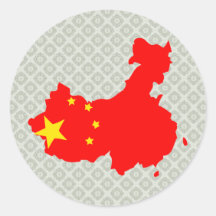 Mapa da bandeira de China sem redução Adesivo