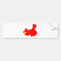 Mapa da bandeira de China sem redução Adesivos