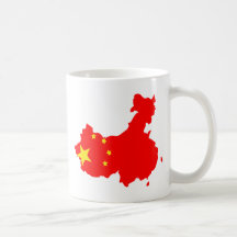 Mapa da bandeira de China sem redução Canecas