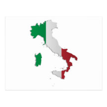 Mapa da bandeira de Italia Cartao Postal