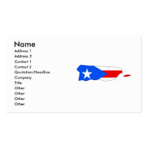 Mapa da bandeira de Puerto Rico Cartoes De Visita