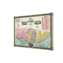 Mapa da cidade de St Louis Impressão De Canvas Esticada