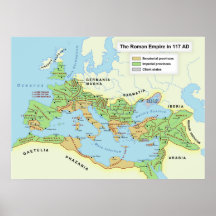 Mapa da extensão máxima do império romano impressão