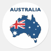 Mapa de Austrália Adesivos Redondos