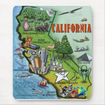 Mapa de Califórnia Mousepads