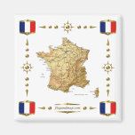 Mapa de France + Ímã das bandeiras Imãs De Geladeira