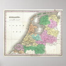 Mapa de Holland 1727 - por Anthony Finley Impressão
