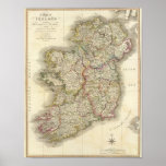 Mapa de Ireland Posters