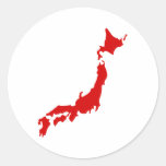 Mapa de Japão Adesivo Em Formato Redondo