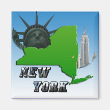 Mapa de New York, estátua da liberdade, monumento Imã