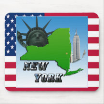 Mapa de New York, estátua da liberdade, monumento Mousepad