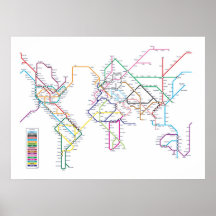 Mapa do metro do metro do mundo posters