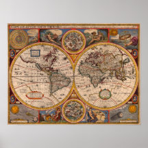 Mapa do mundo 1651 posteres