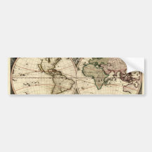 Mapa do mundo antigo por Nicolao Visscher, cerca d Adesivos