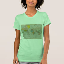 Mapa do mundo do vintage camisetas