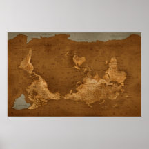 Mapa do mundo - upside-down poster