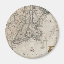 Mapa do vintage da costa de Nova Inglaterra (1747) Ima