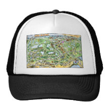 Mapa dos desenhos animados de Orlando Florida Boné