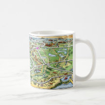 Mapa dos desenhos animados de Orlando Florida Caneca