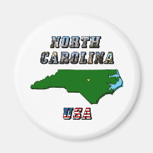 Mapa e texto de North Carolina Imãs