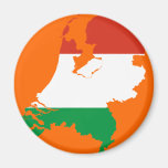 Mapa holandês holandês da bandeira imãs