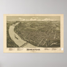 Mapa panorâmico antigo de Pensilvânia 1902 da herd Posters