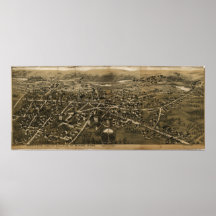 Mapa panorâmico da antiguidade dos 1890s de Massac Posteres