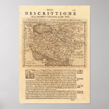 Mapa Repruduction de Persia Ptolemaeus Claudius Impressão
