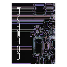 Mapas de Techno da arte Convite