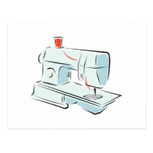 Máquina de costura cartão postal