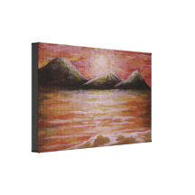 Marés do por do sol impressão de canvas esticada